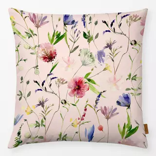 Kissen Mittsommer Wildblumen rosè