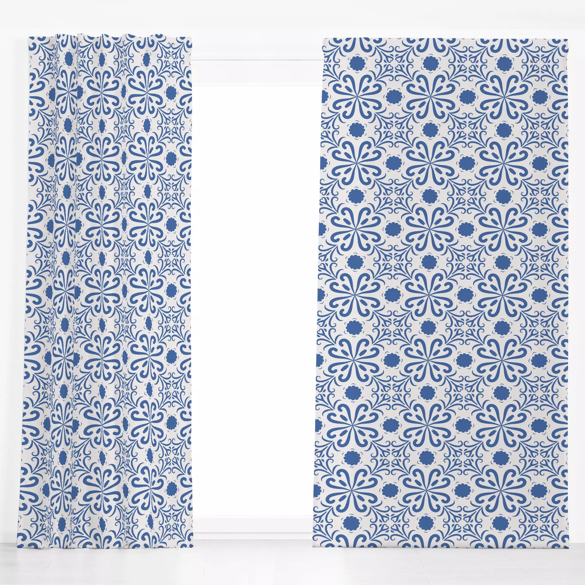Dekovorhang Blockprint Indigo Muster 3 Blockprint Indigo Muster 3