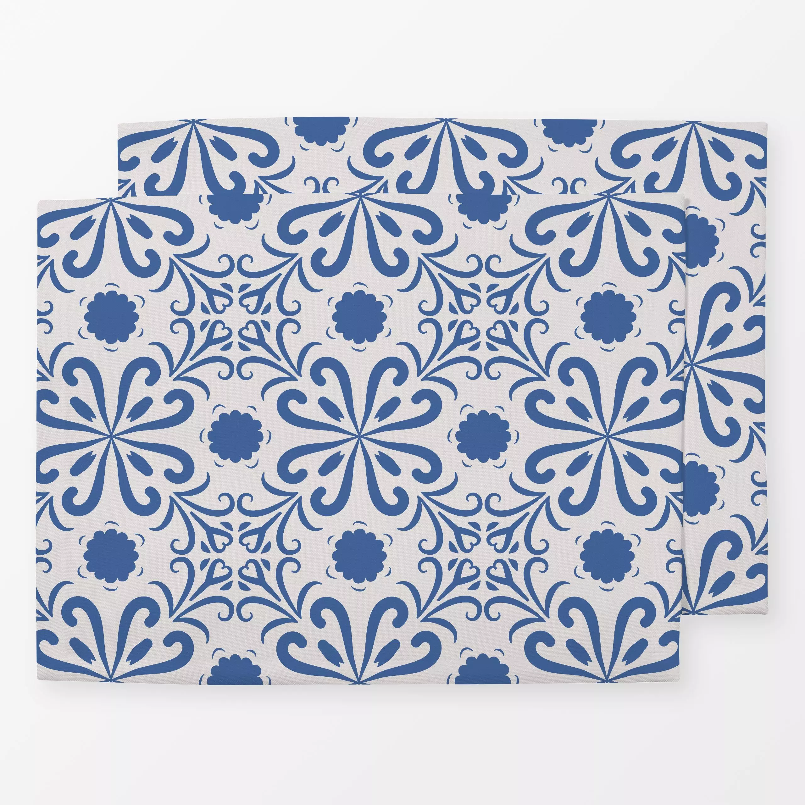 Tischset Blockprint Indigo Muster 3 - Sommer, Symbole & Muster - von „Heyduda"; Muster, Urlaub, blau, indigo, stempel, Somme...