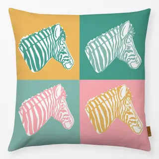 Kissen 4 Zebras Muster