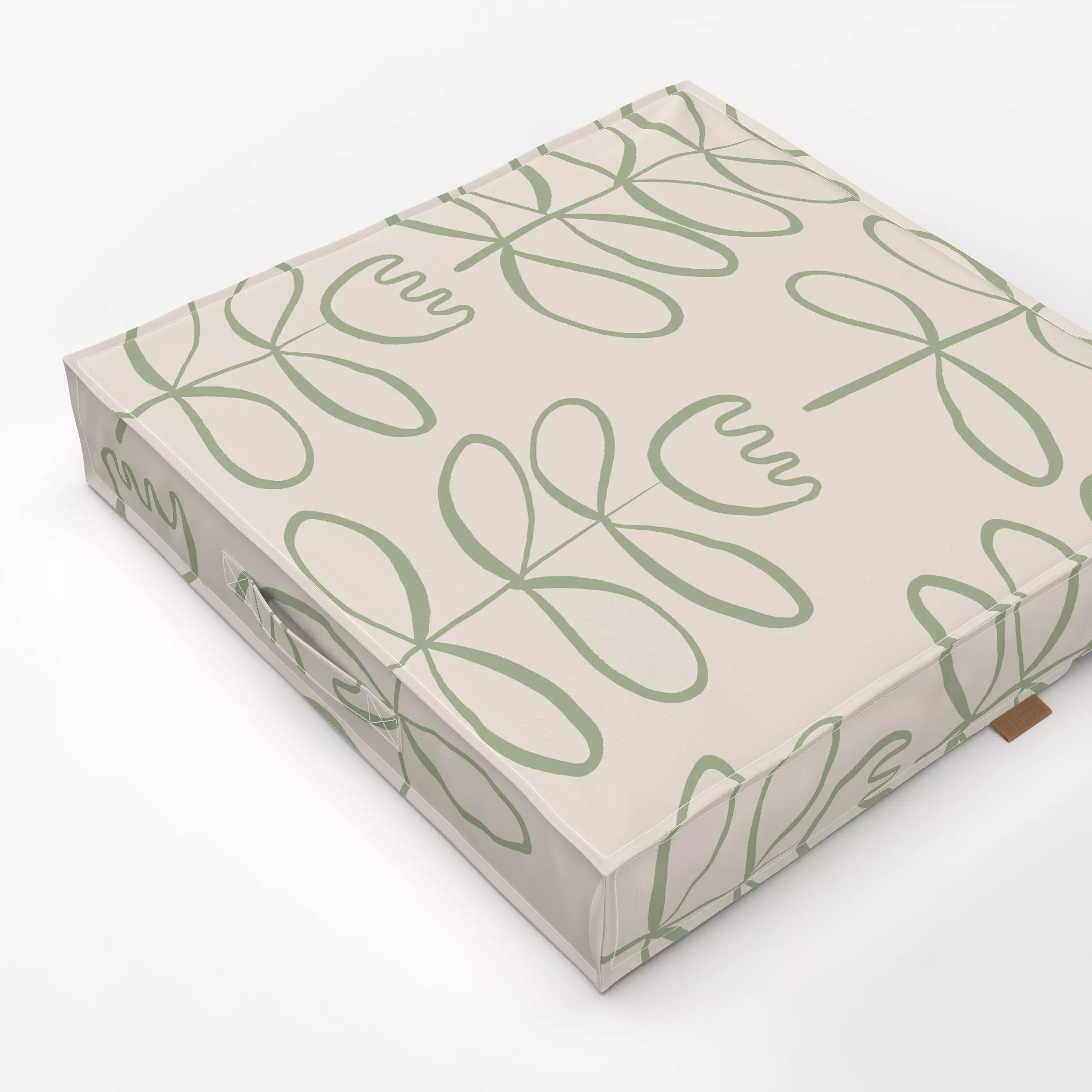 Bodenkissen Abstract Tulip Green Beige - Frühling, Anlässe, Ostern - von „Kruth Design"; abstrakt, Blumen, Tulpen, modern, O...