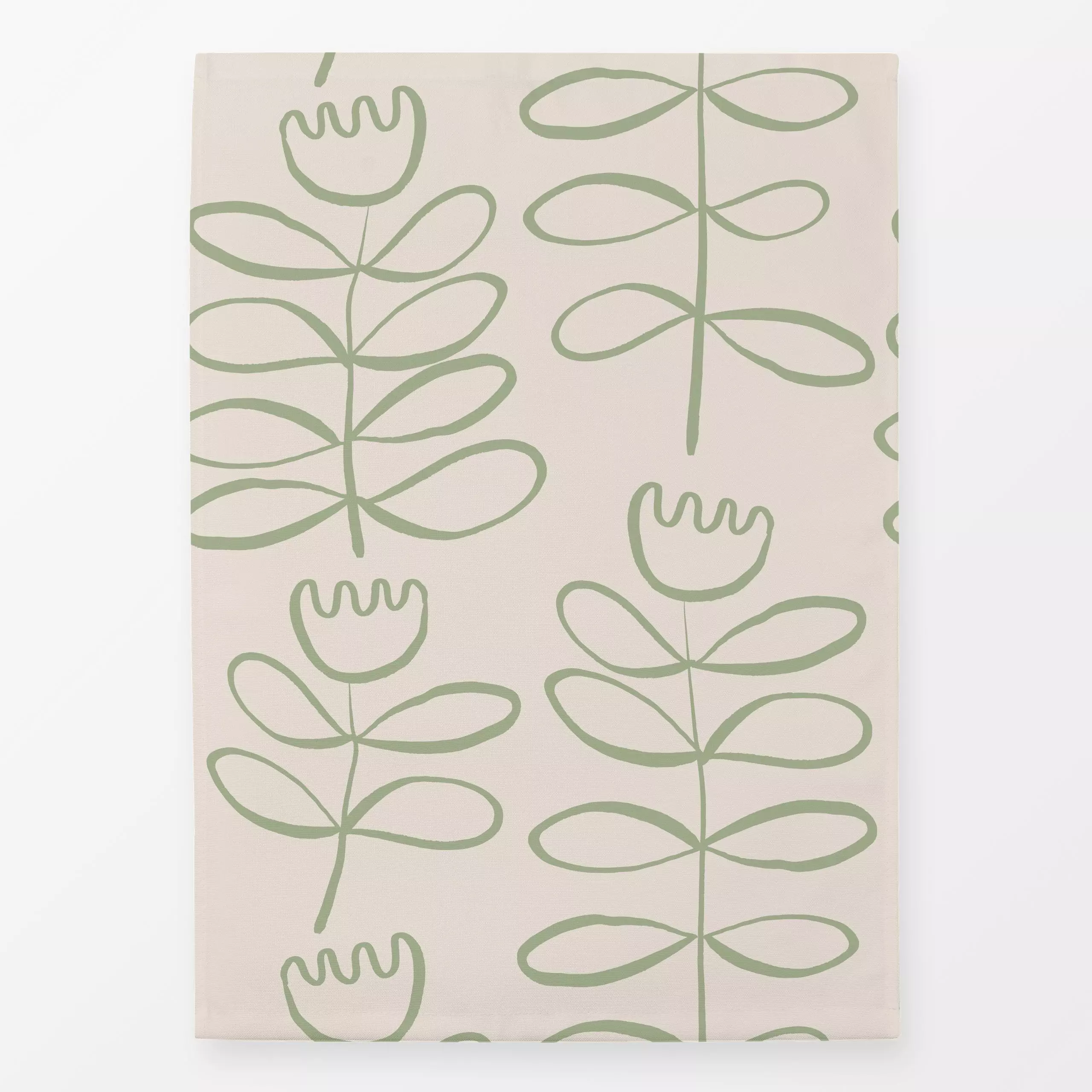 Geschirrtücher Abstract Tulip Green Beige - Frühling, Anlässe, Ostern - von „Kruth Design"; abstrakt, Blumen, Tulpen, modern...