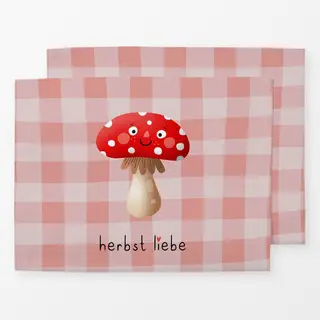 Tischset Herbstliebe Pilz