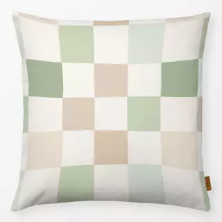 Kissen Karo grün beige