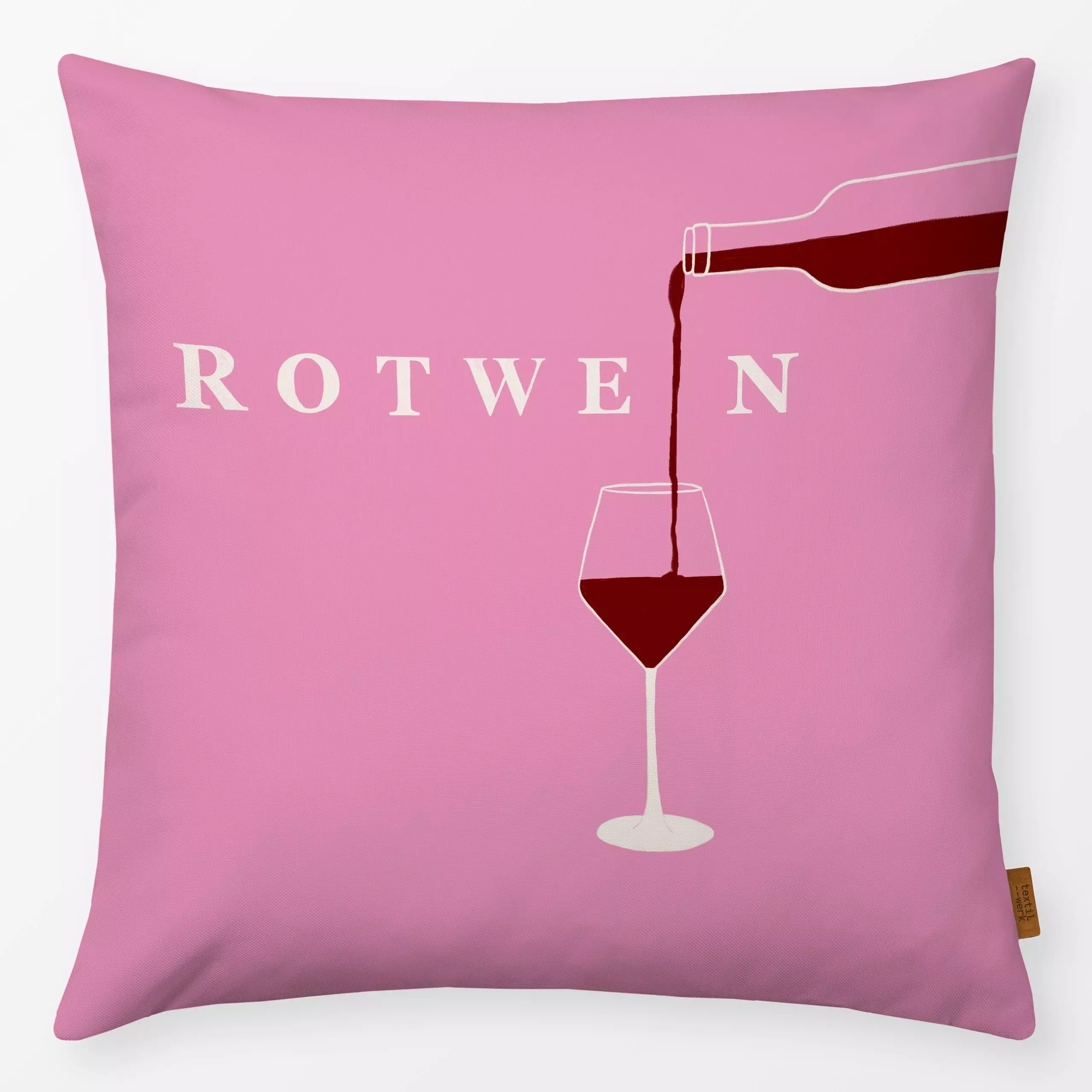 Kissen Rotwein Cocktail & Typo - Sprüche & Schriftzüge, Küche, Essen & Trinken - von „Sophie Augustin Illustration"; Wein, t...