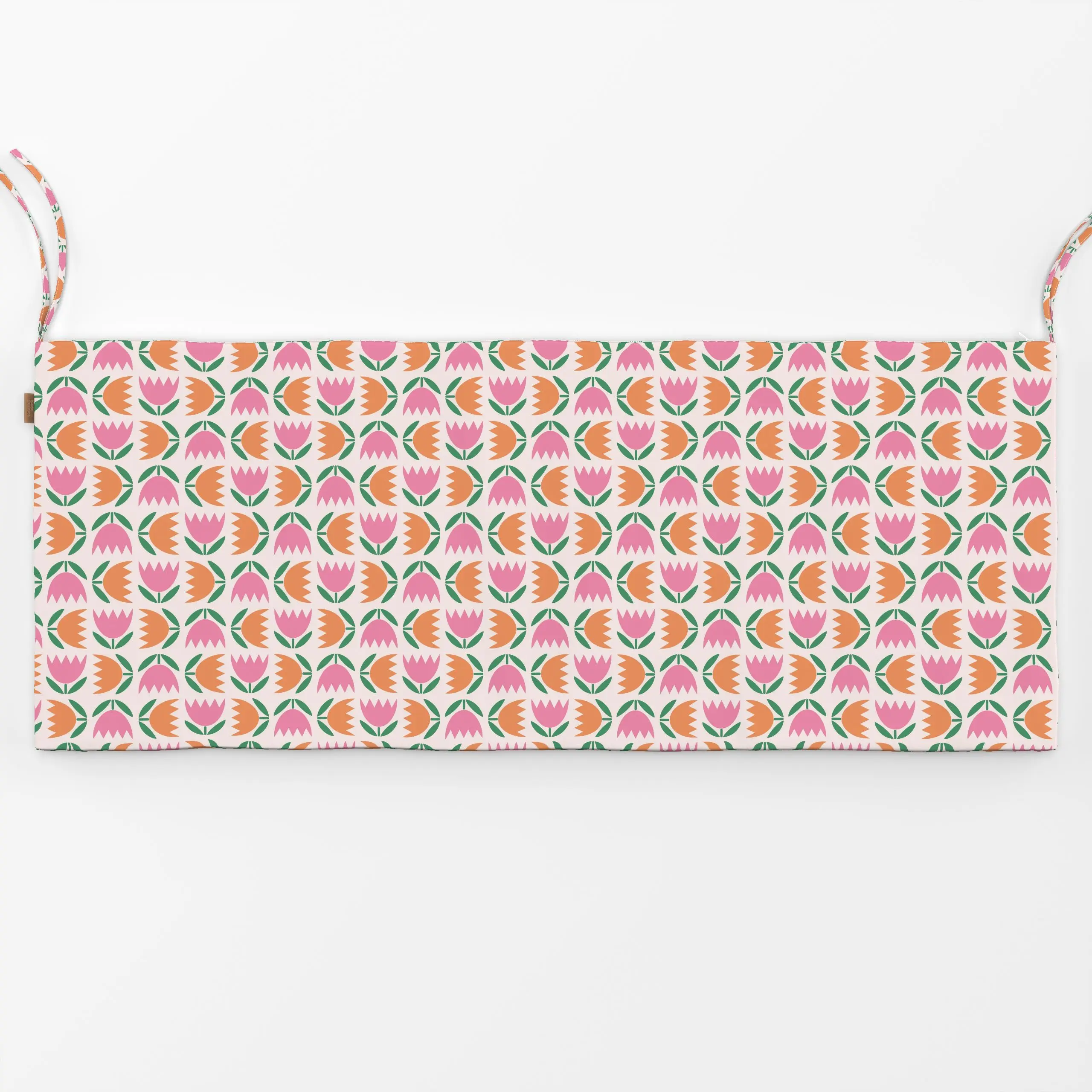 Bankauflage Tulpen Pink Orange Muster - Blumen & Florales, Frühling, Symbole & Muster - von „Kathrin Woo"; Tulpen, spring, s...