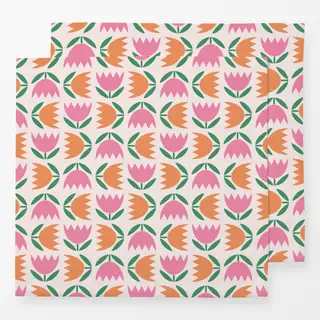 Servietten Tulpen Pink Orange Muster
