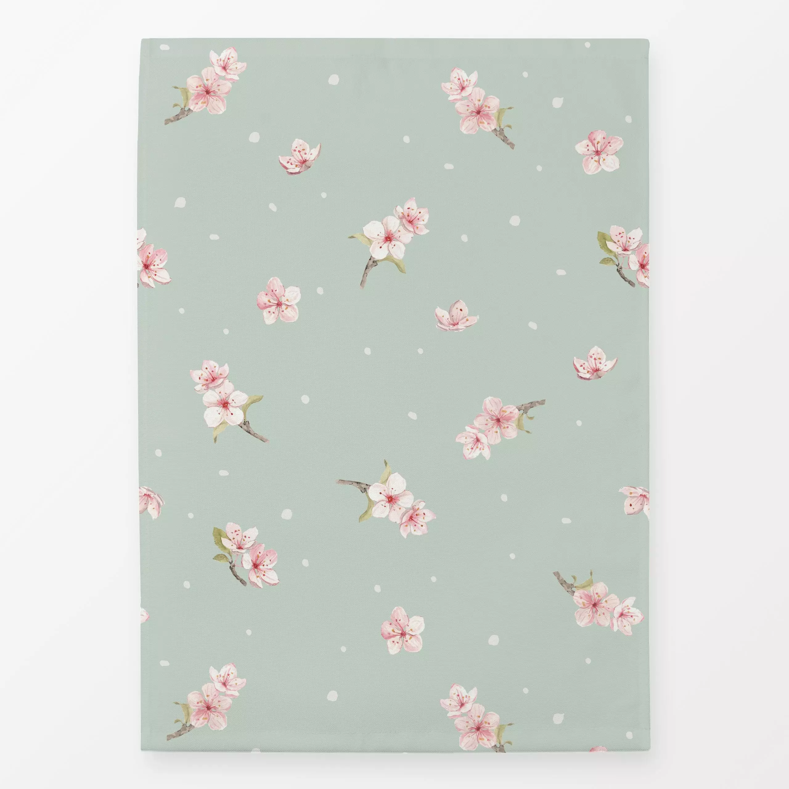 Geschirrtücher Landhaus Kirschblüte milky - Blumen & Florales, Frühling - von „Katrin Graff"; Blumen, Muttertag, Ostern, lan...