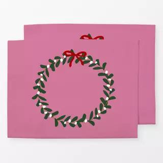 Tischset Mistelzweig Kranz Pink