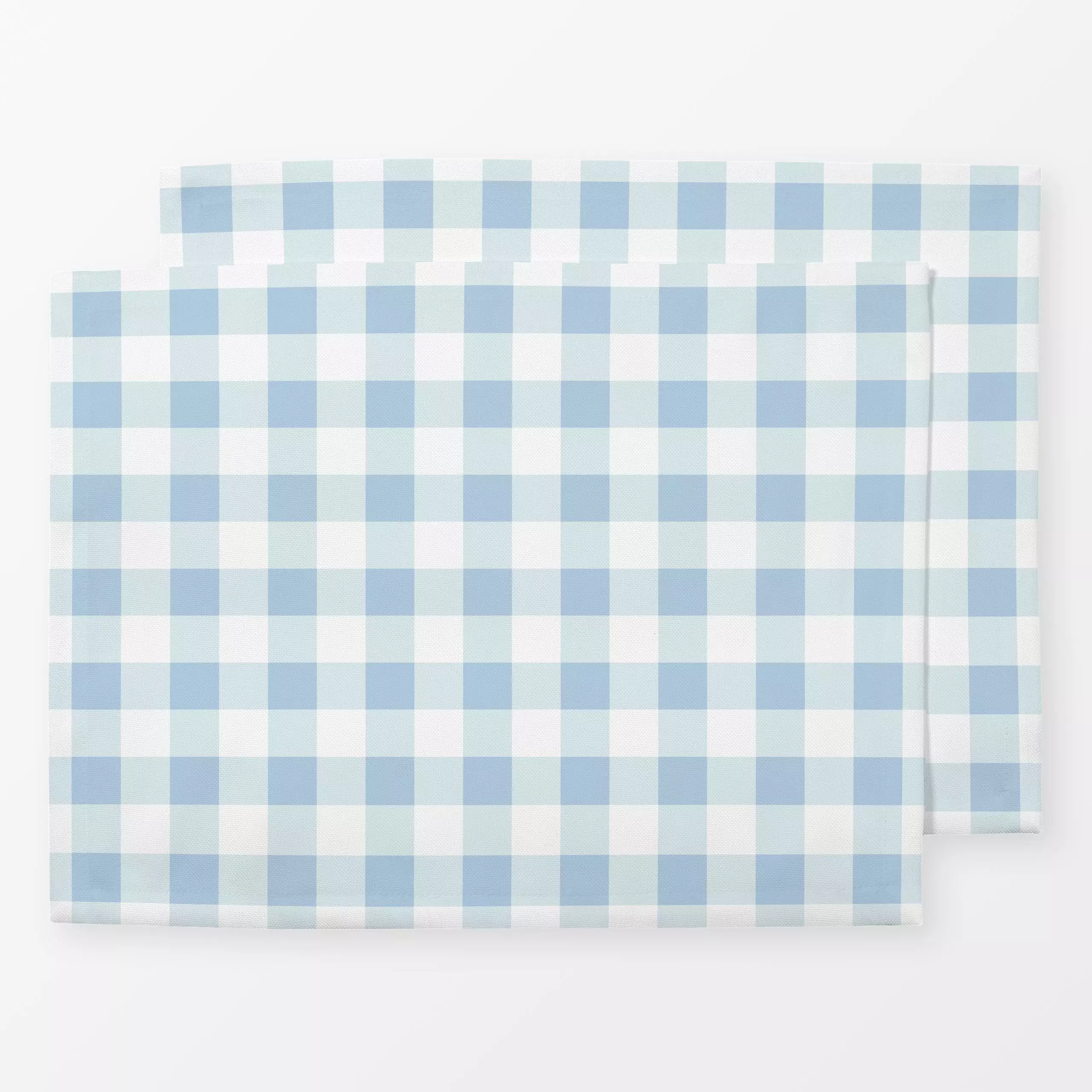 Tischset Vichy Gingham Karo hellblau, gemustert, fürs Kinderzimmer, Sommer, von Katrin Graff