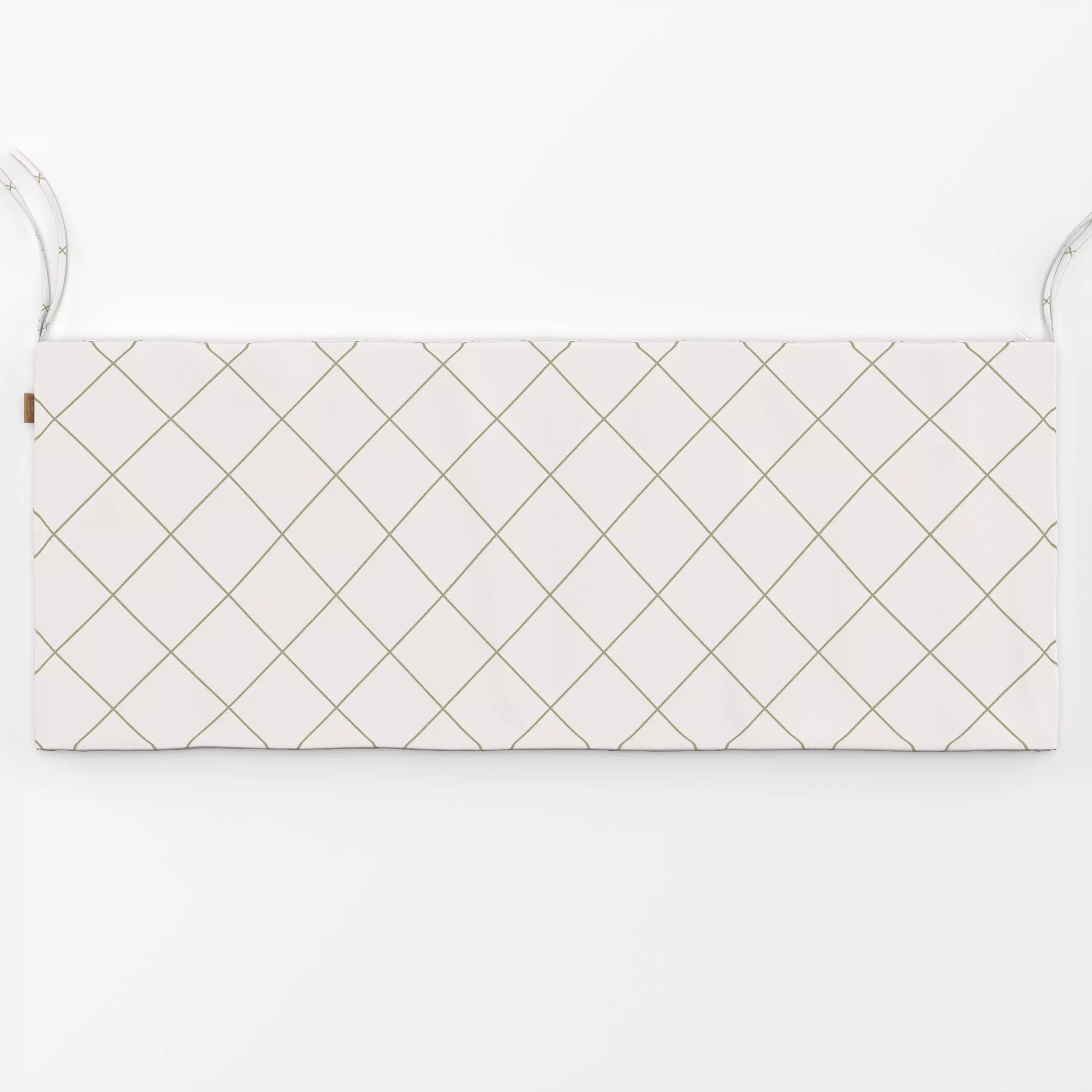 Bankauflage Karos Sage Grün Beige - Herbst, Symbole & Muster - von „Kathrin Woo"; minimal, Hygge, modern, grid, landhaus, Ka...