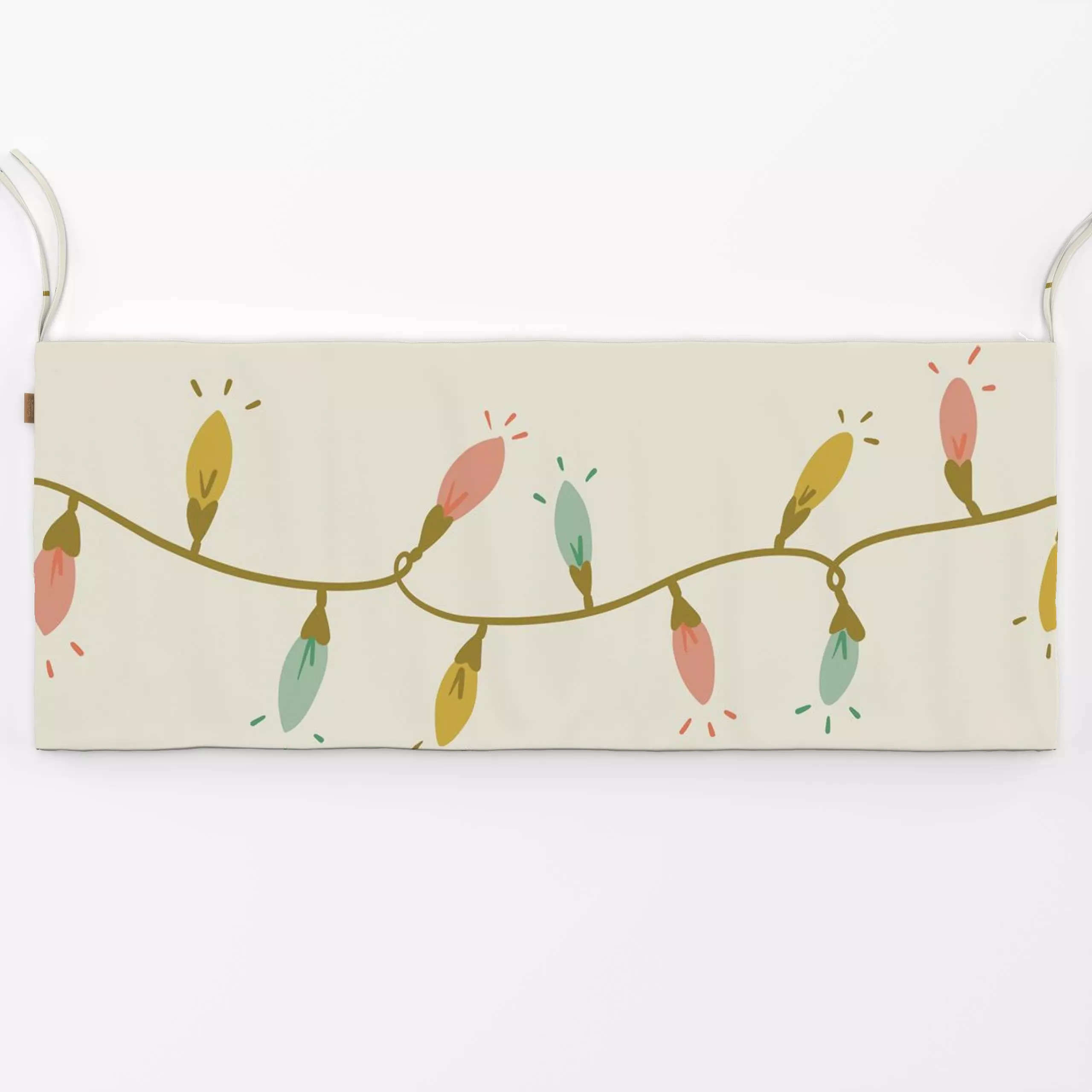 Bankauflage Lichterkette Creme - Weihnachten, Anlässe - von „DEINKI"; Weihnachten, weihnachtlich, Weihnachtsdeko, lichterket...