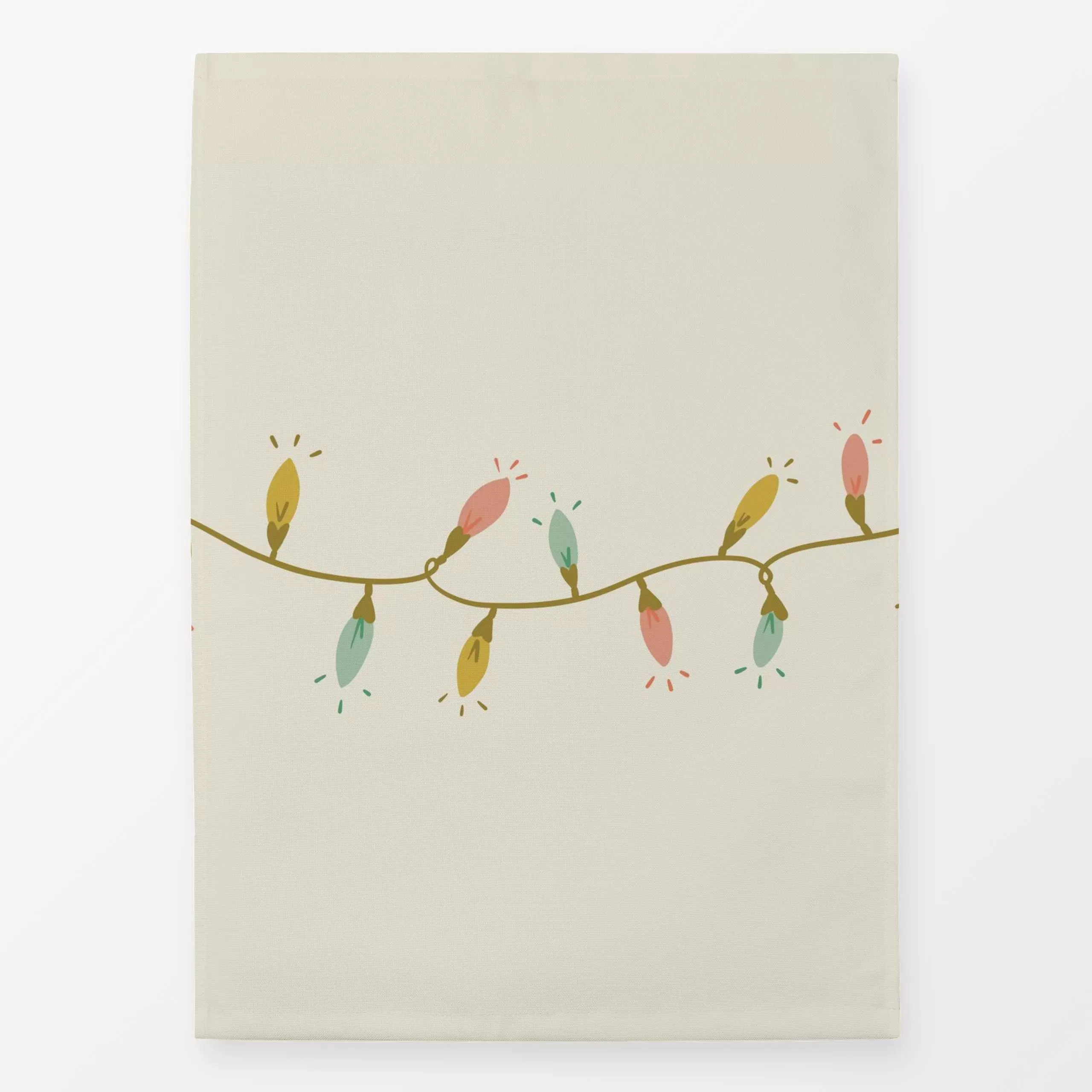 Geschirrtücher Lichterkette Creme - Weihnachten, Anlässe - von „DEINKI Studio"; Weihnachten, weihnachtlich, Weihnachtsdeko, ...