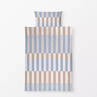 Bettwäsche Tile Stripes Blue Greige