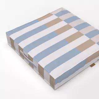 Bodenkissen Tile Stripes Blue Greige