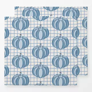 Servietten Kürbisse auf Karo Blau