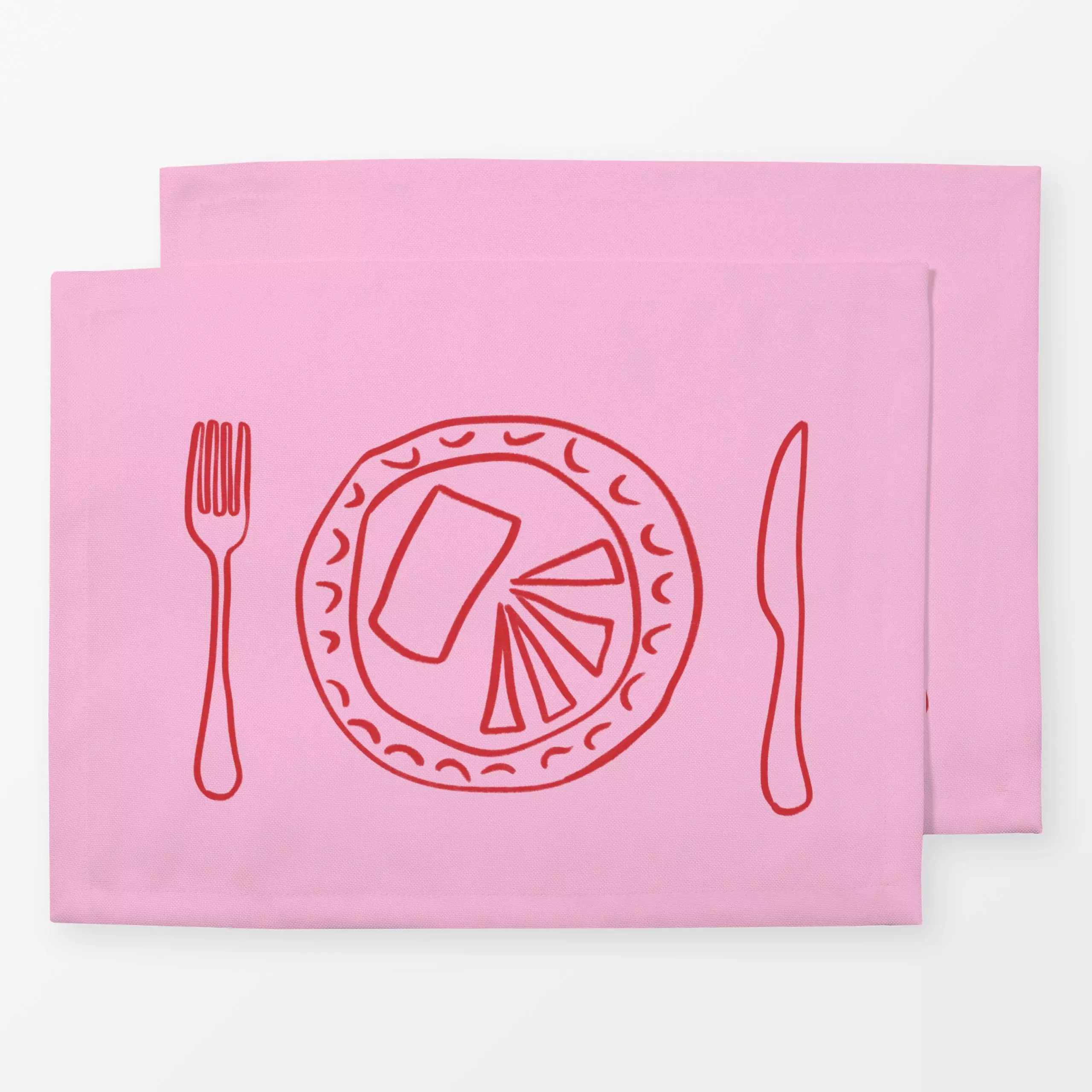 Tischset Weihnachtsessen Pink - Weihnachten, Anlässe - von „textilwerk"; Illustration, skandinavisch, Weihnachten, Weihnacht...