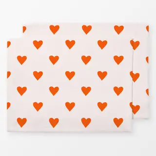 Tischset Muster Rote Herzen