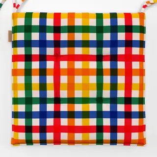 Sitzkissen Plaid Bunt Multicolor