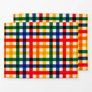Tischset Plaid Bunt Multicolor