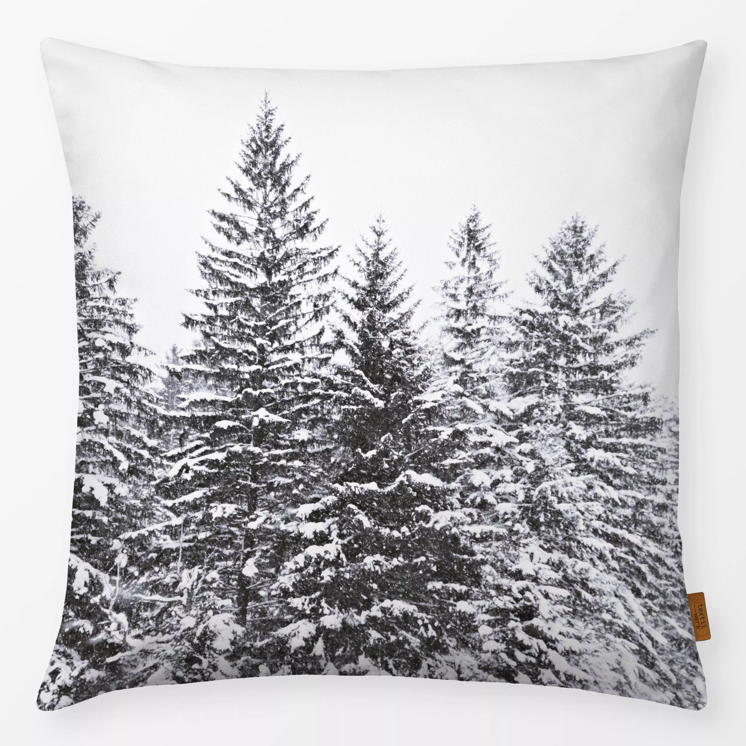 Kissen Winterwald - Natur & Landschaft, Weihnachten, Pflanzen & Botanik - von „Monika Strigel"; Natur, minimal, skandinavisc...