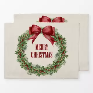 Tischset Christmas Weihnachtskranz Hell
