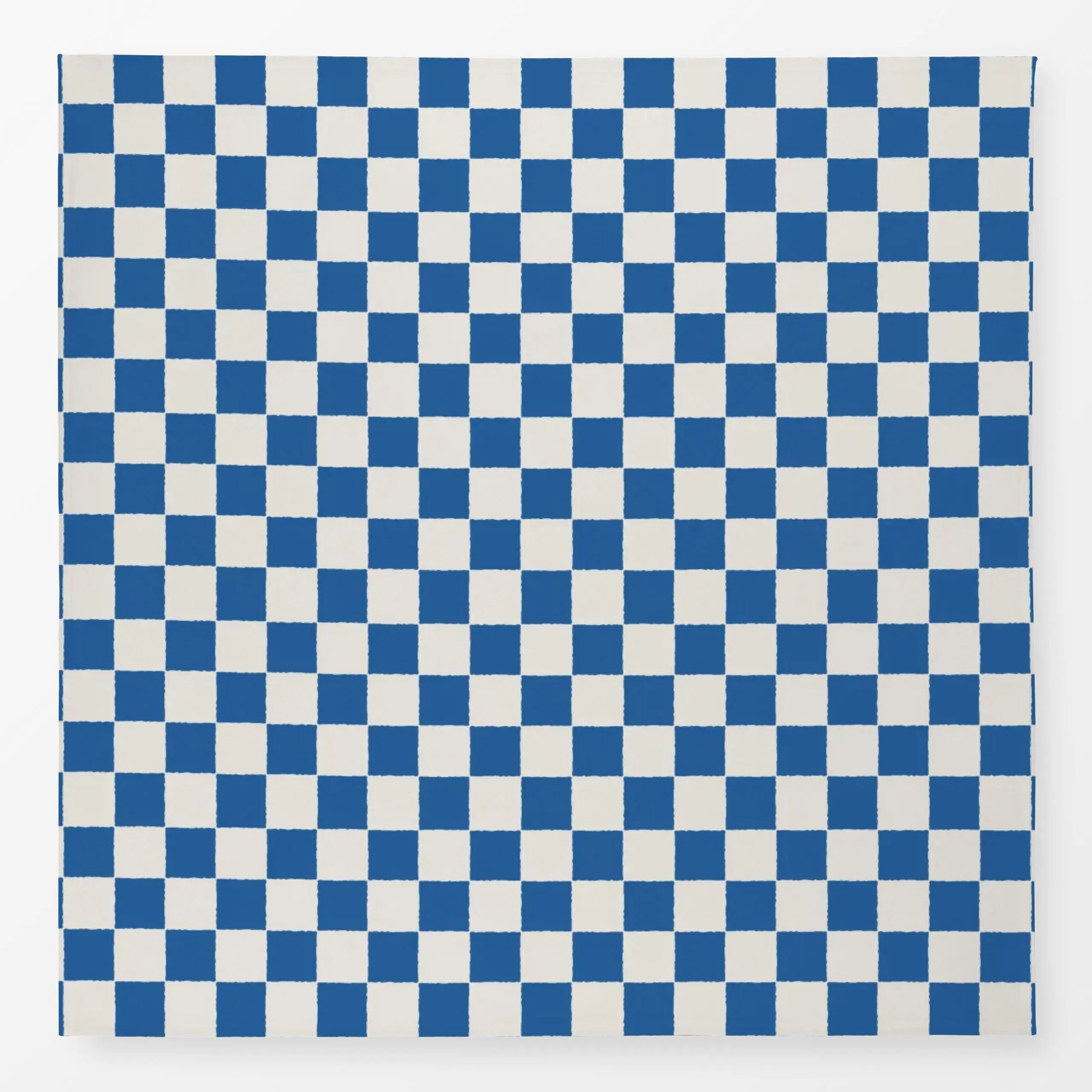 Tischdecke Santorini Karos Blau - Sommer, Symbole & Muster - von „DEINKI"; Geometrisch, blau, Karos, kariert, checks, Schach...