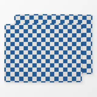 Tischset Santorini Karos Blau