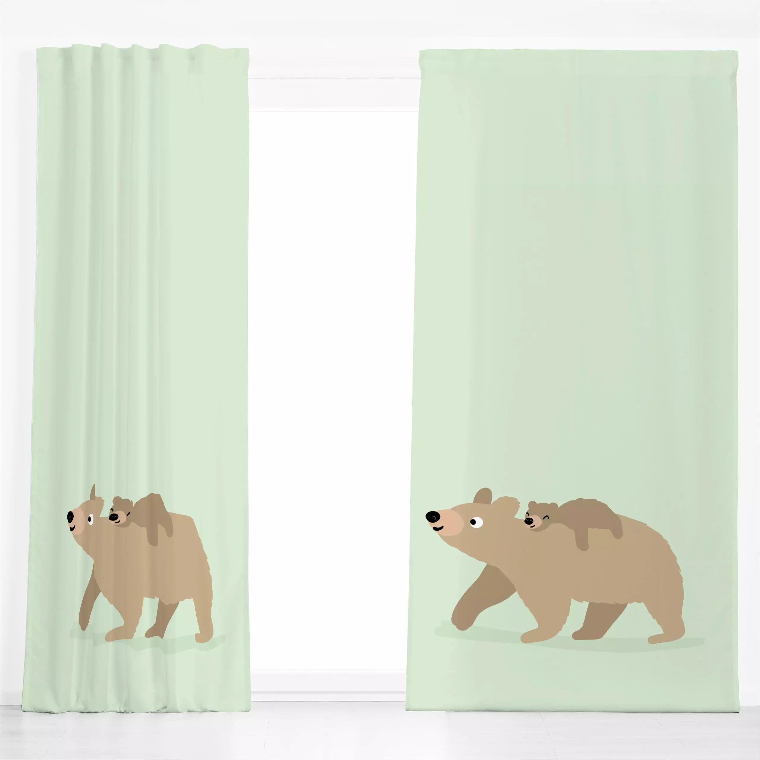 Dekovorhang Baerenstark 2 - Kinderzimmer & Motive für Kinder, Tiere - von „Julia Reyelt"; Kinder, Wildtiere, Bär, Tiere, Kin...
