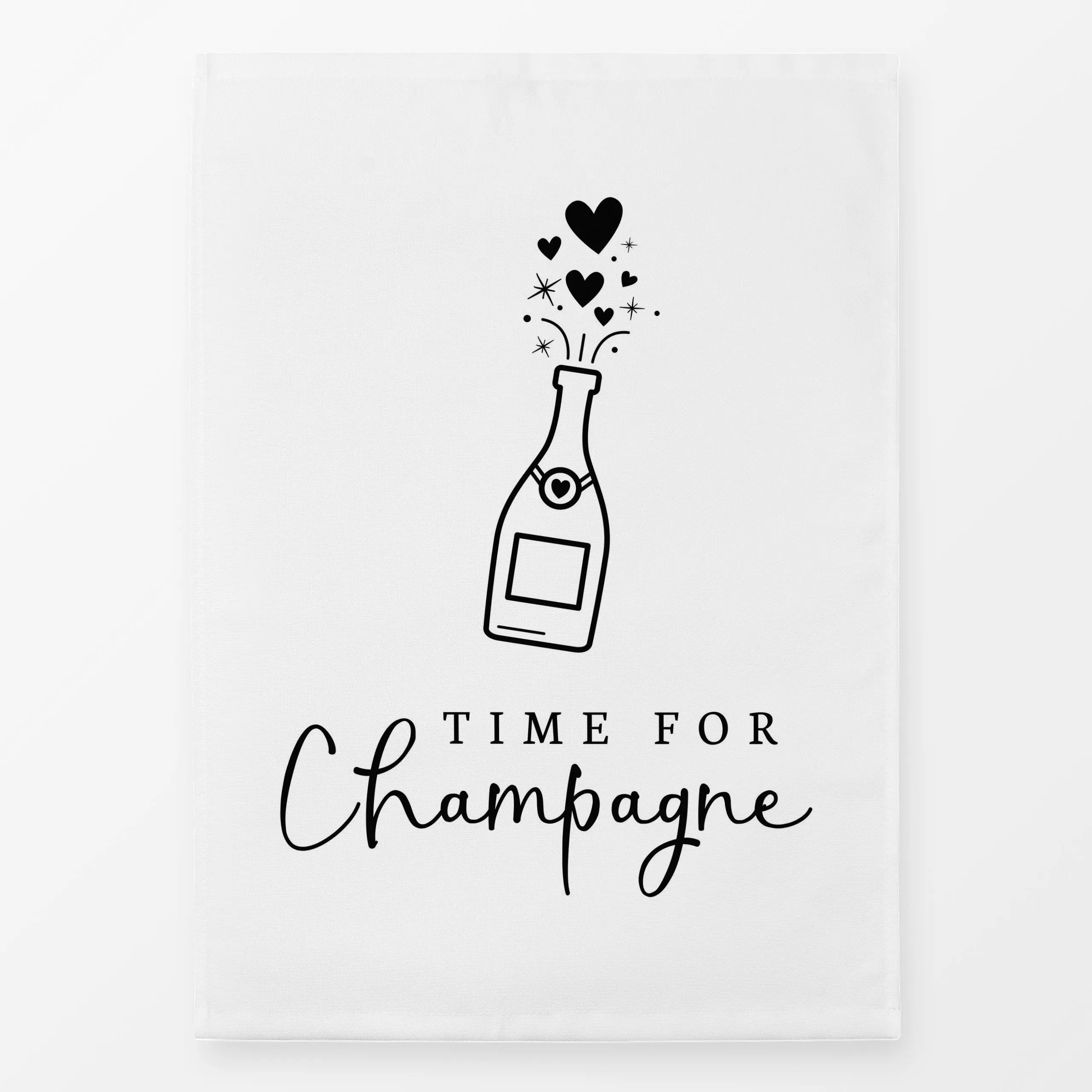 Geschirrtücher Time for Champagne schwarz - Liebe, Romantik & Pride, Sprüche & Schriftzüge, Anlässe, Ostern - von „Heyduda";...