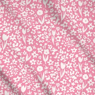 Meterware Blumen Muster Spring Pink