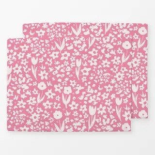 Tischset Blumen Muster Spring Pink