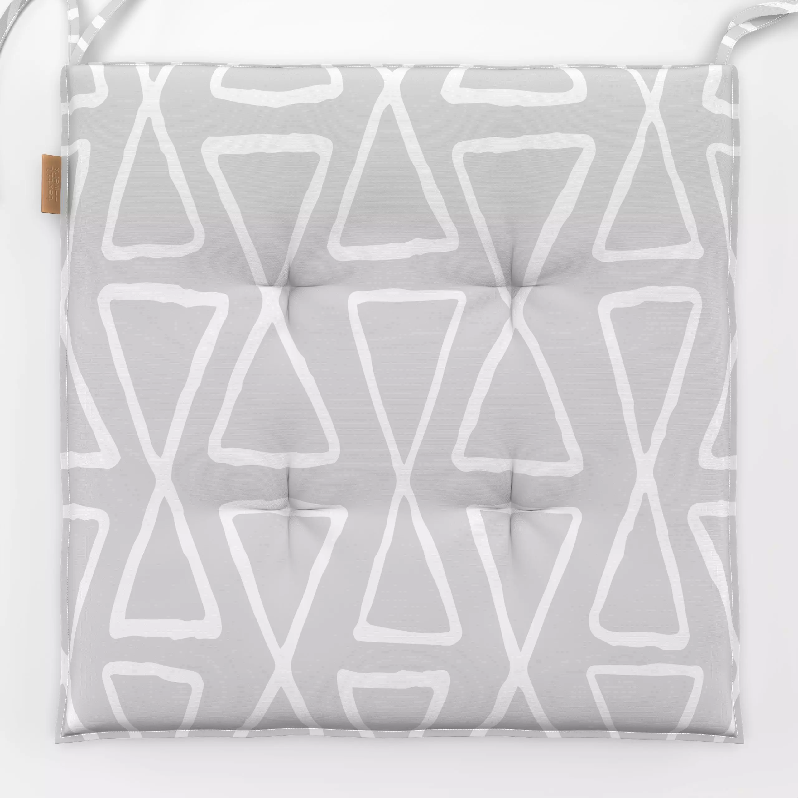 Sitzkissen Hourglass Grey - Winter, Symbole & Muster - von „Kathrin Woo"; Muster, minimal, abstrakt, Blaugrau, skandinavisch...