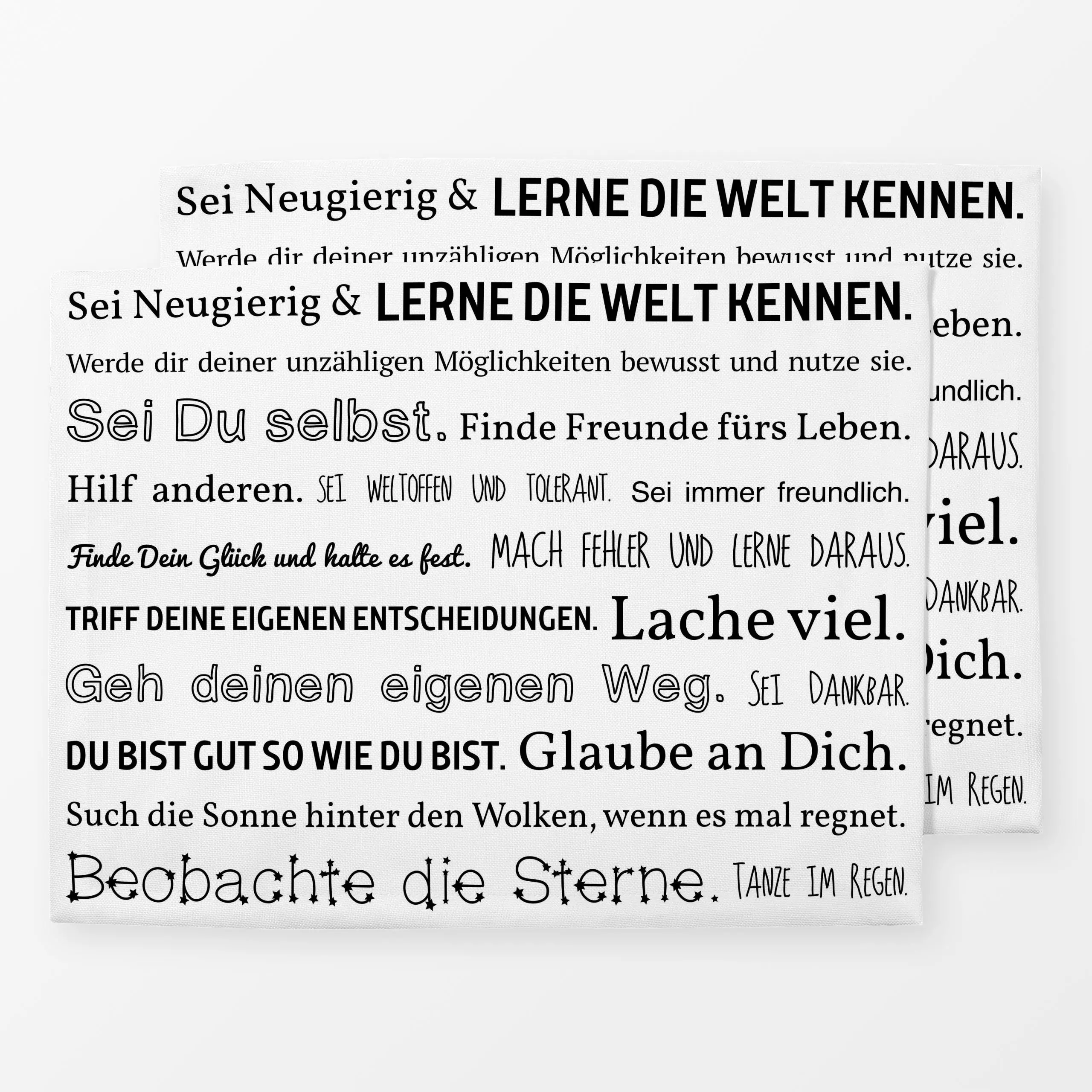 Tischset Lebe DEIN Leben, Spruch, fürs Kinderzimmer, von Heyduda