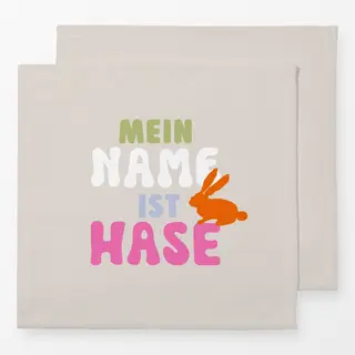 Servietten Mein Name ist Hase Beige