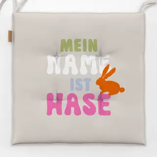 Sitzkissen Mein Name ist Hase Beige