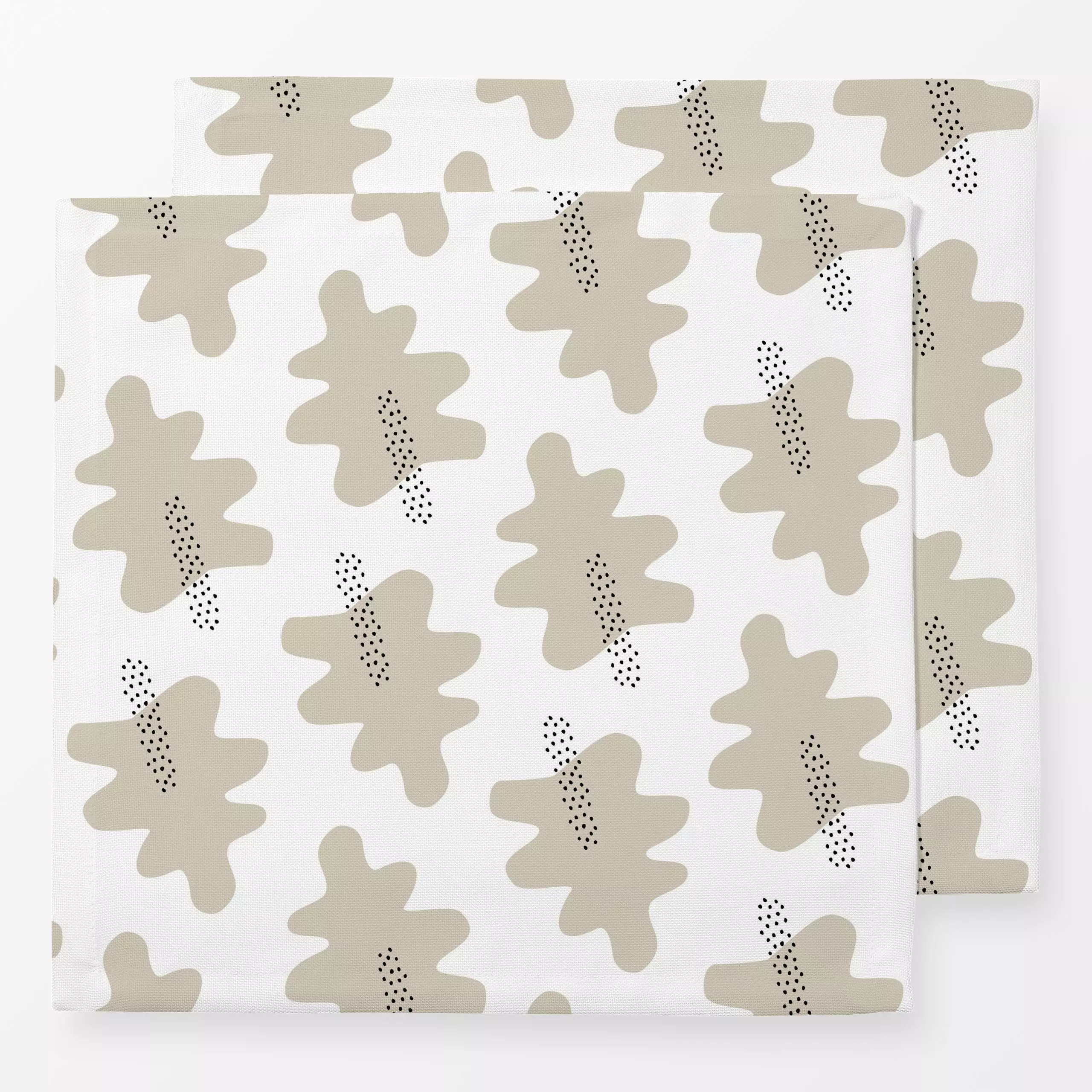 Servietten Muster Herbstlaub - beige weiß - Herbst - von „Heyduda"; Winter, Herbst, Herbstdeko, wohnzimmer, schlicht, Garten...