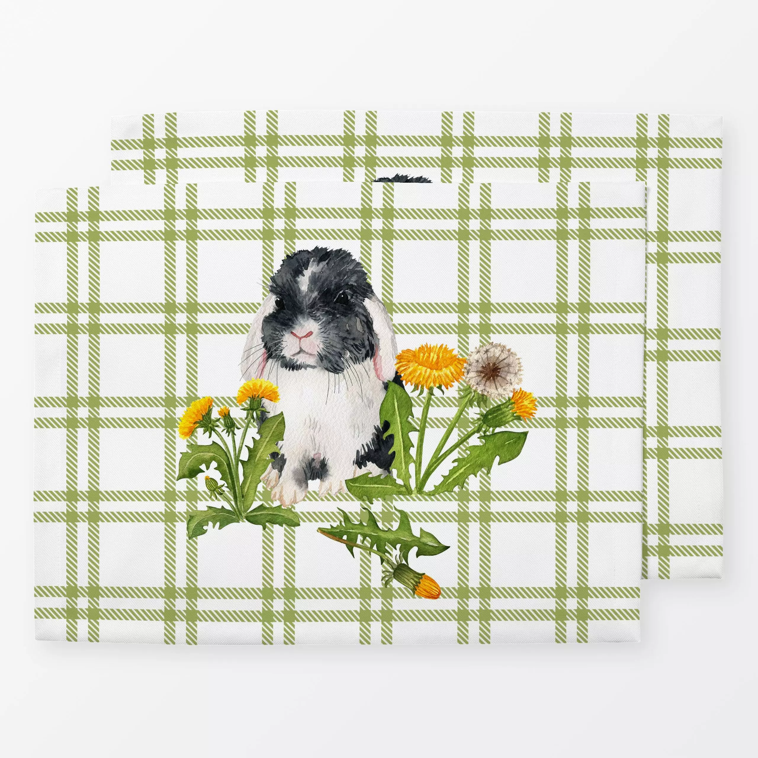Tischset Süßer Osterhase in Wiese - Frühling, Tiere - von „Uta Naumann"; Natur, Trockenblumen, Hase, floral, Kaninchen, Oste...