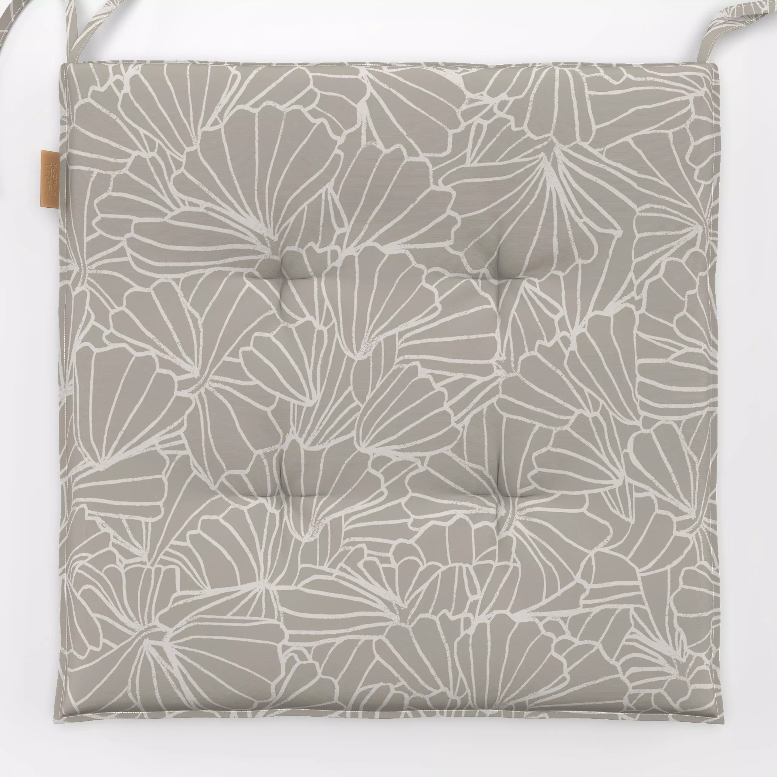 Sitzkissen Muscheln Beige Dunkel - Natur & Landschaft, Sommer, Symbole & Muster - von „textilwerk x hejmelig"; Strand, beige...