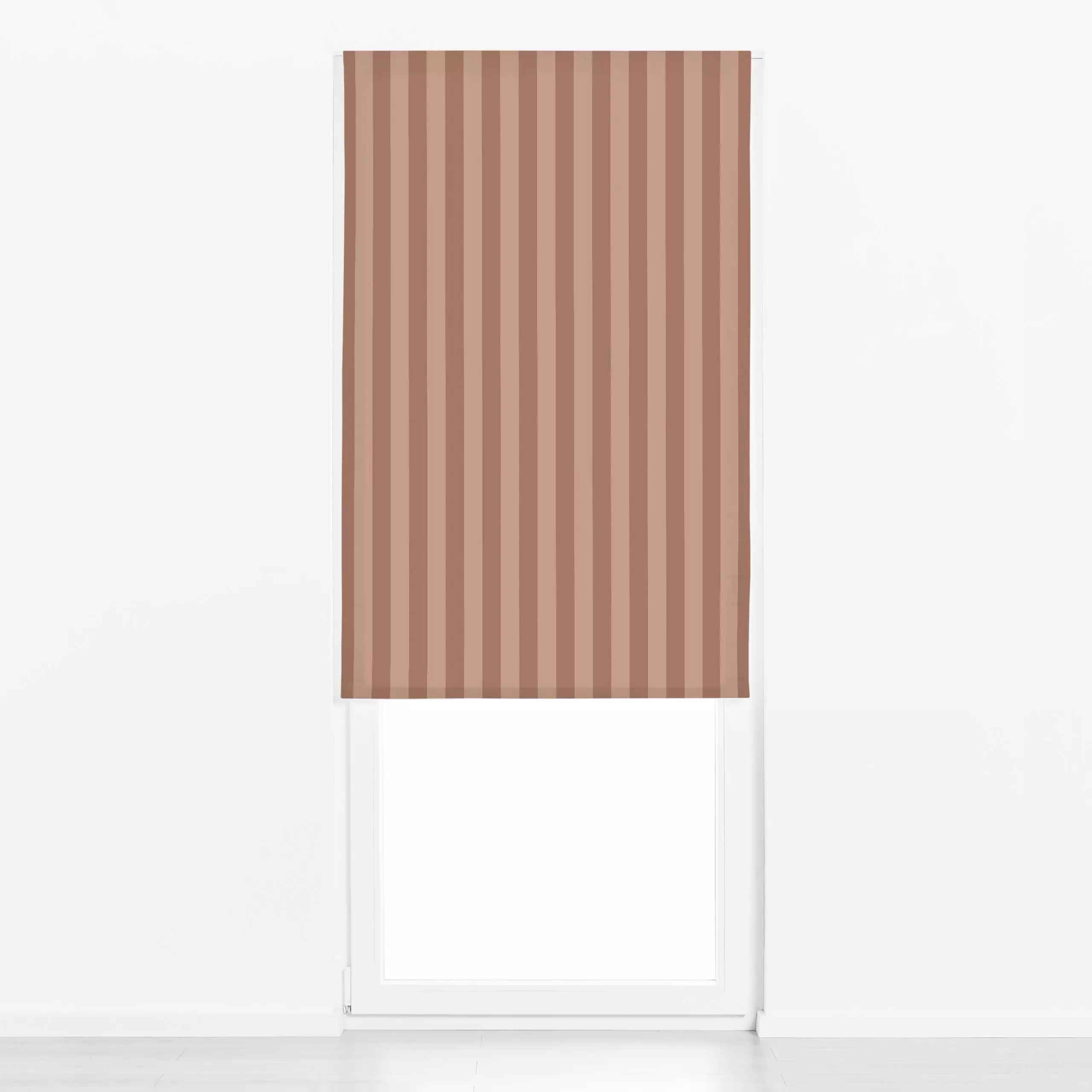 Raffrollo Streifen in Mocha Mousse - Symbole & Muster, Retro & Vintage - von „Julia Schumacher"; Streifen, warm, gestreift, ...