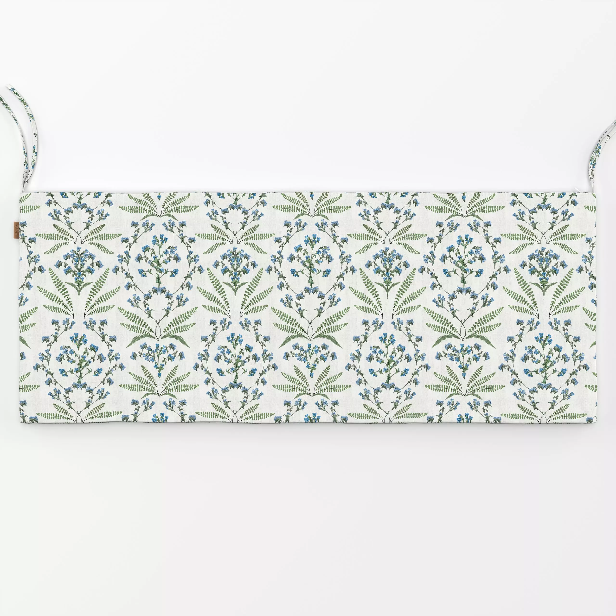 Bankauflage Cottage Frühling Blumenkranz - Blumen & Florales, Frühling, Retro & Vintage - von „Bloomery Decor"; Blaugrau, Bl...