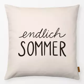 Kissen Endlich Sommer typo beige