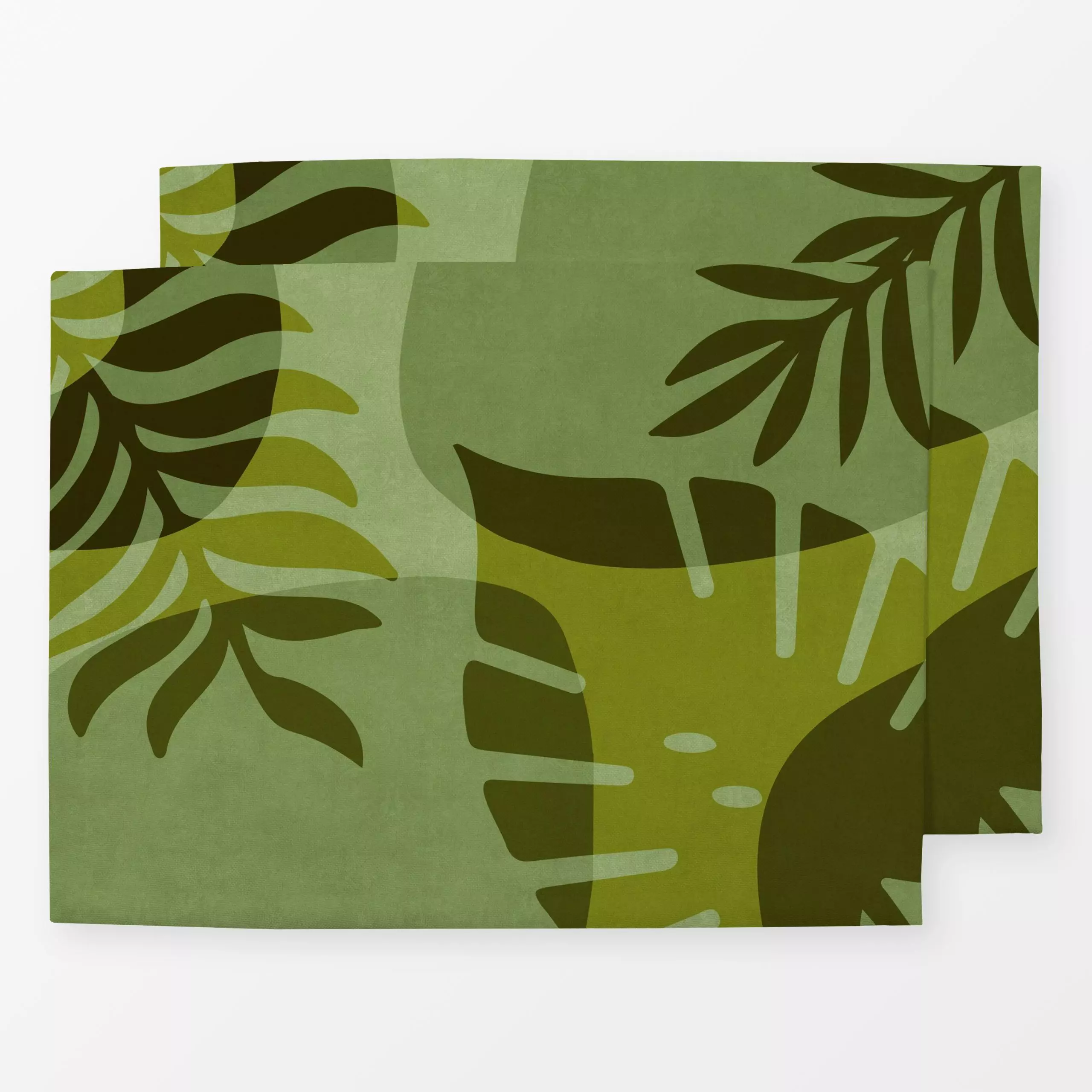 Tischset Stylized Palm Rhapsody Green - Pflanzen & Botanik - von „Andrea Haase"; Natur, Monstera, Laub, Sommerblumen, tropis...
