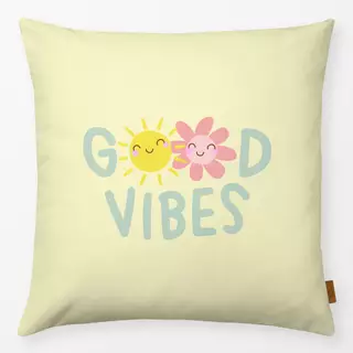 Kissen Good vibes - gelb