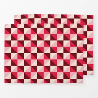 Tischset Love Diamond Pattern rot