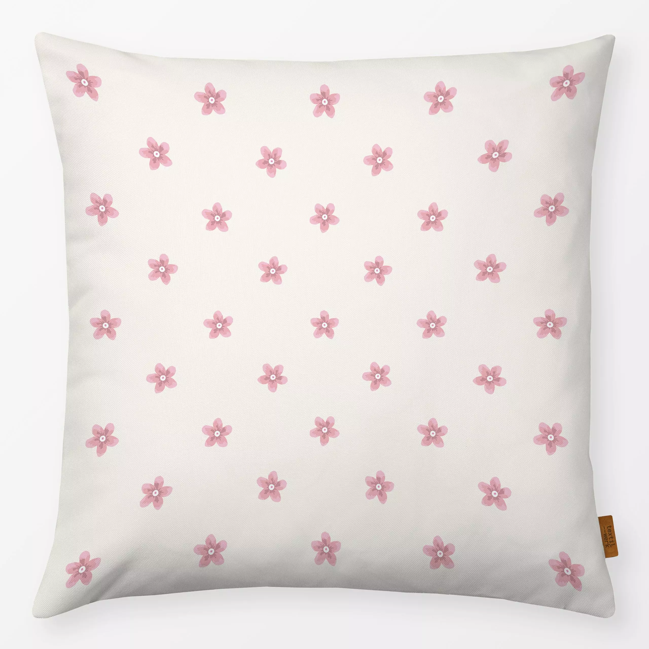 Kissen Blümchen rosa - Blumen & Florales - von „Studio Kesse"; rosa, Garten, Blüten, Wildblumen, Blumenmuster, studioKESSE, ...