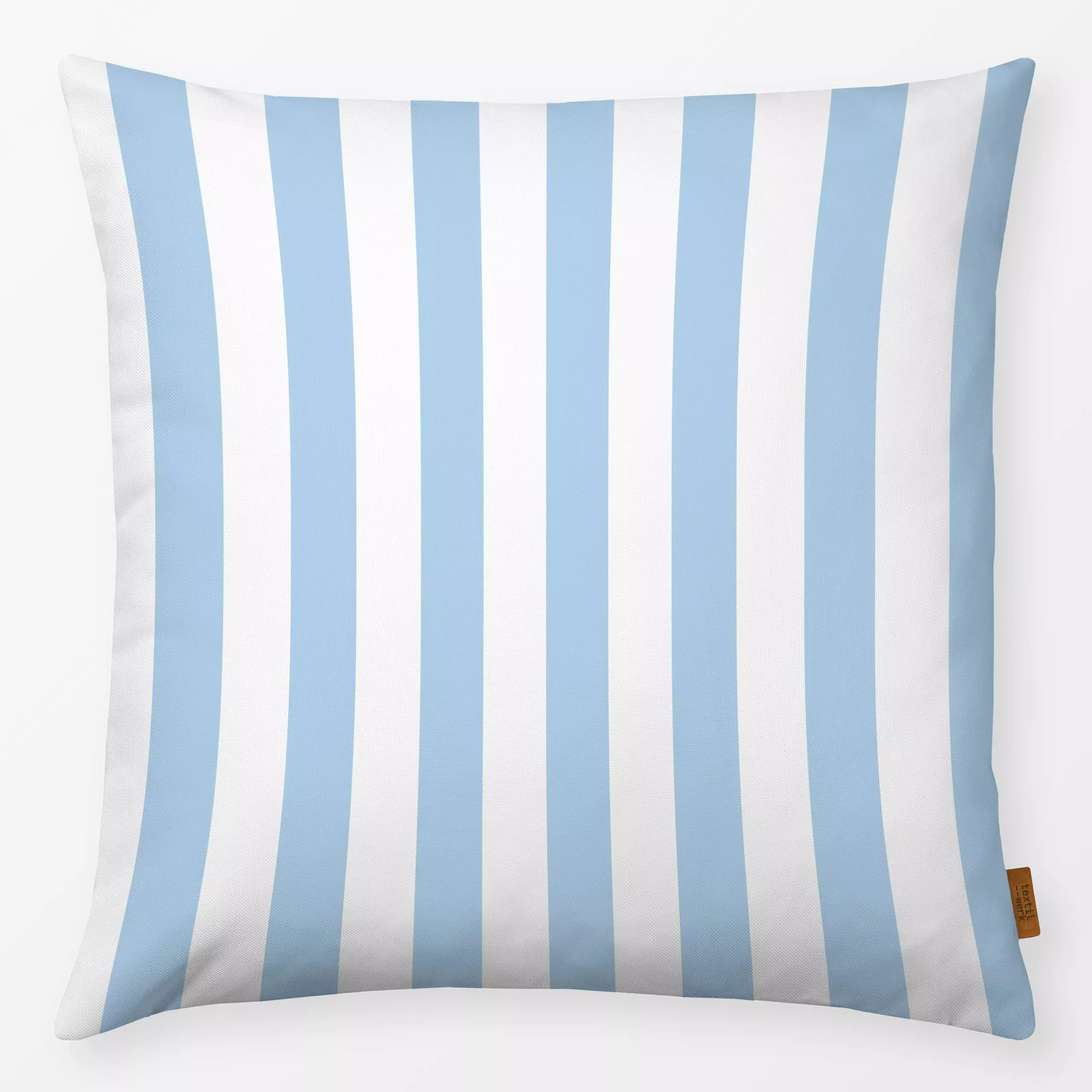 Kissen Streifen Hellblau - Symbole & Muster - von „Studio ROSAGRAU"; Wasser, Streifen, Garten, Sommer, maritim, Weiss, hell,...