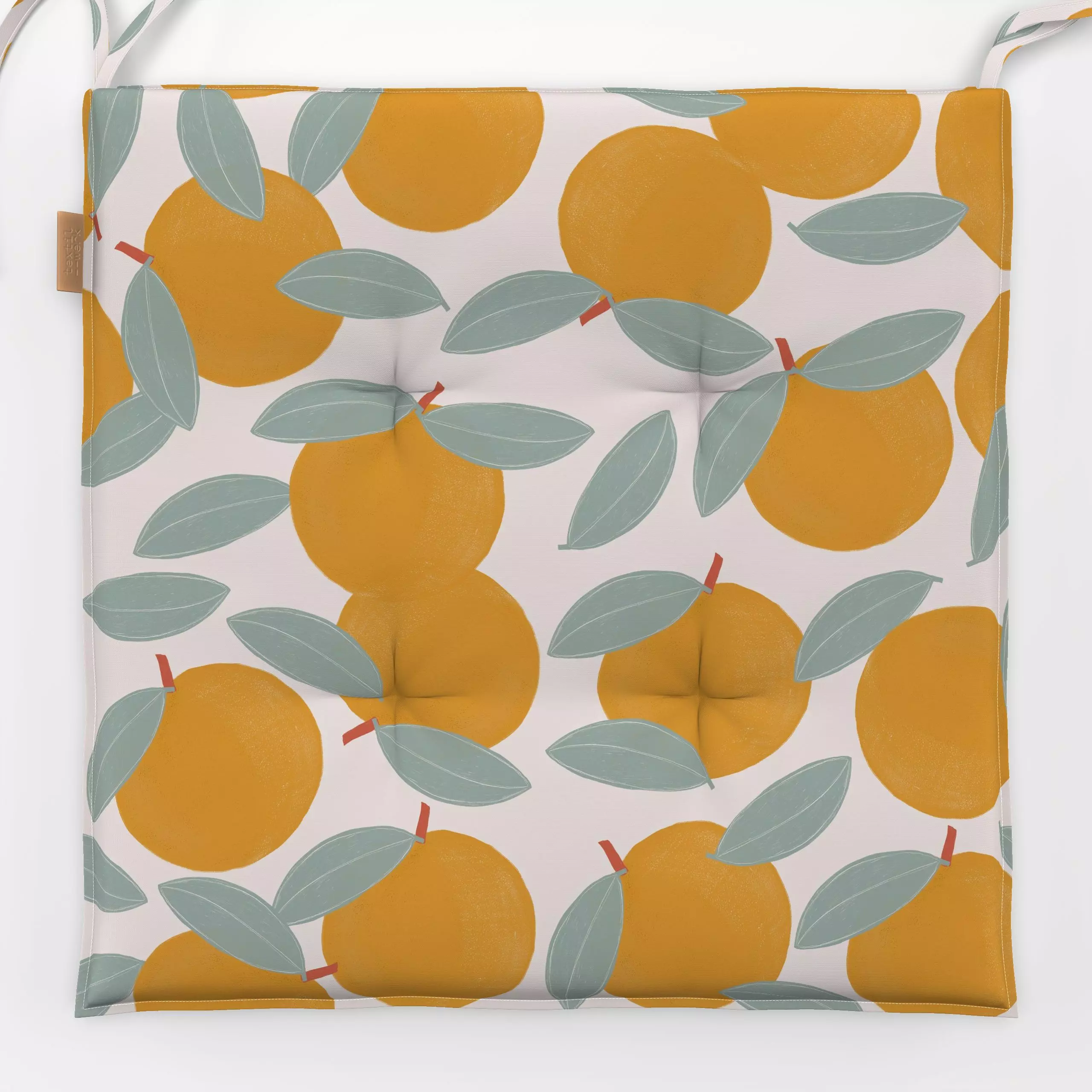 Sitzkissen Oranges - Symbole & Muster - von „Menina Lisboa "; Frucht, Muster, minimal, Orange, modern, Kuchen