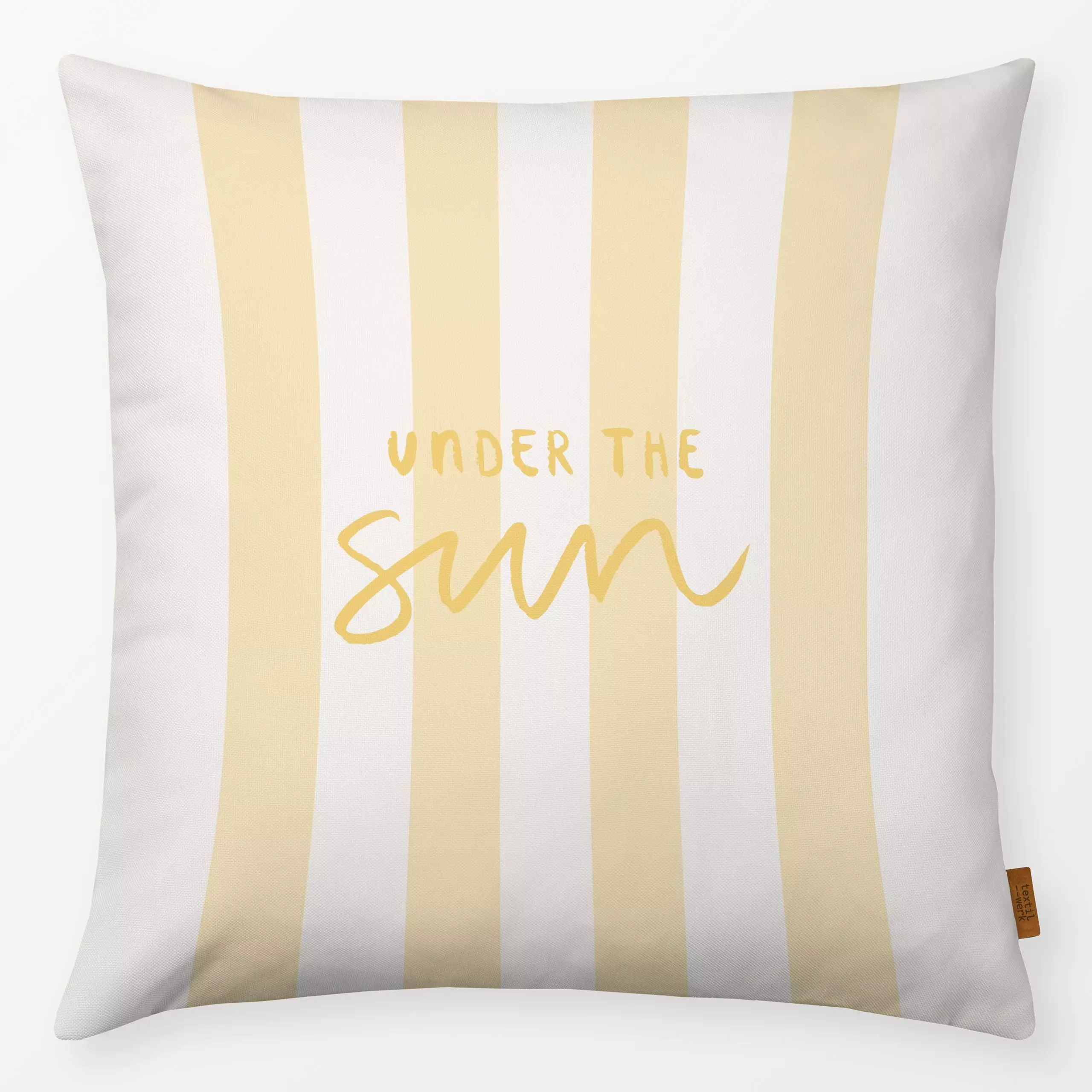 Kissen UNDER THE SUN Buttermilk - Sommer, Sprüche & Schriftzüge, Anlässe - von „Kruth Design"; Garten, Spruchkissen, outdoor...