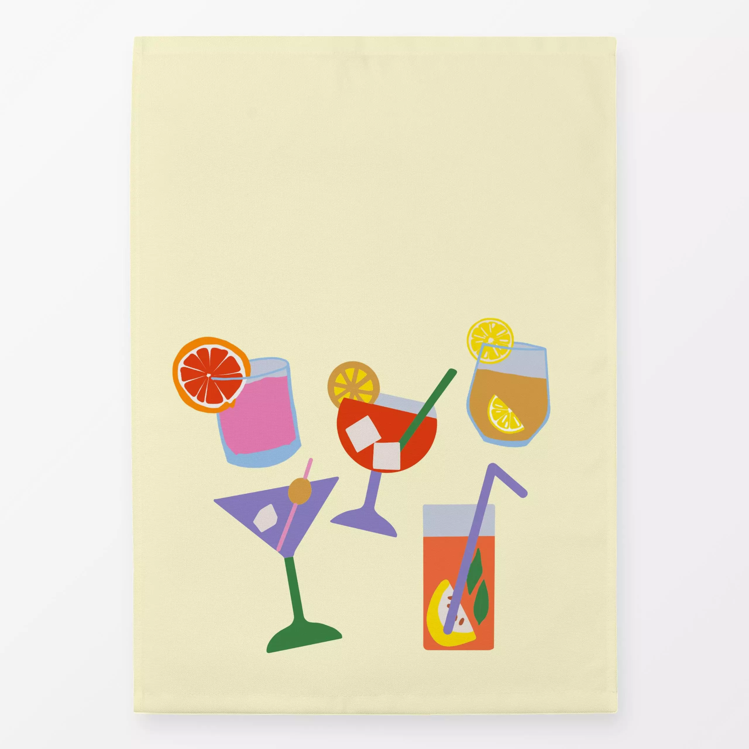 Geschirrtücher Cocktails 3 - Sommer, Küche, Essen & Trinken - von „textilwerk“; Illustration, skandinavisch, Sommer, Urlaub,...